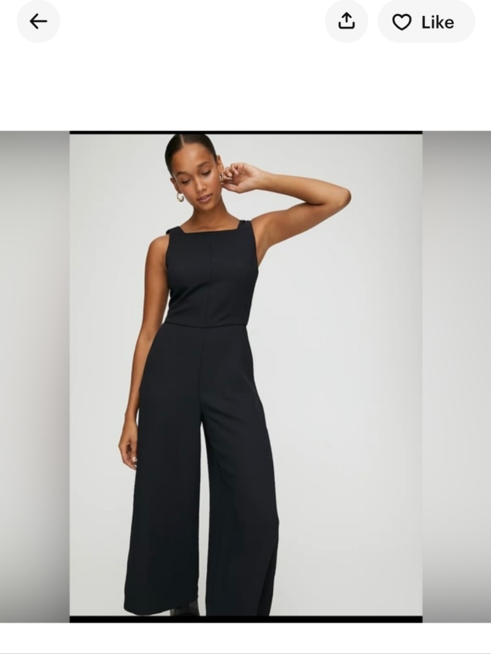 Wilfred Navy Blue Square-Neck Wide-Leg Jumpsuit